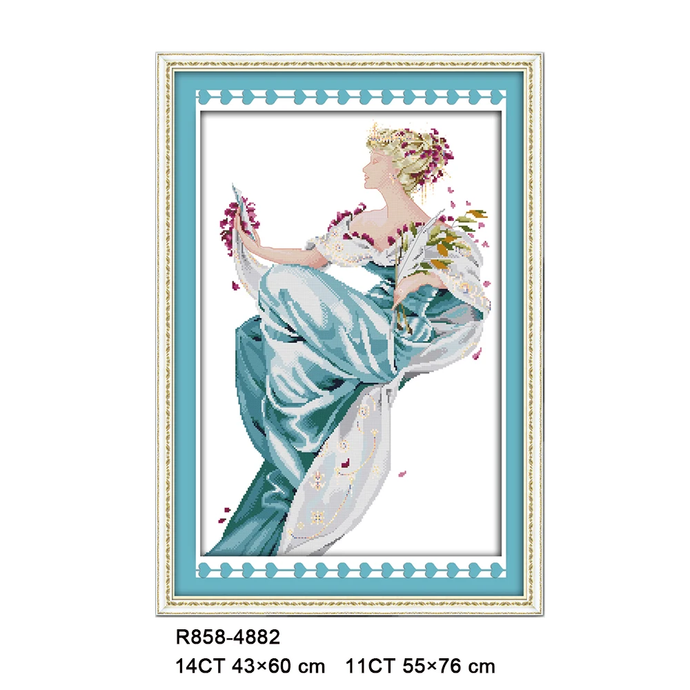 Joy Sunday The Young Girl Beauty Cross Stitch Kits, wiosna, jesień, zima, R757, R857, R858, R859, R860, pałac ubrany, piękno