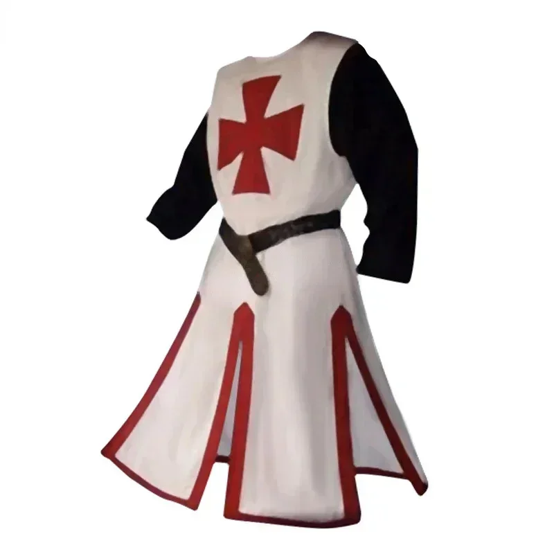 SN60 S-4XL Mens Medieval Crusader Knights Templar Tunic Cosplay Costumes Renaissance Halloween Surcoat Warrior Black Plague 1@j$