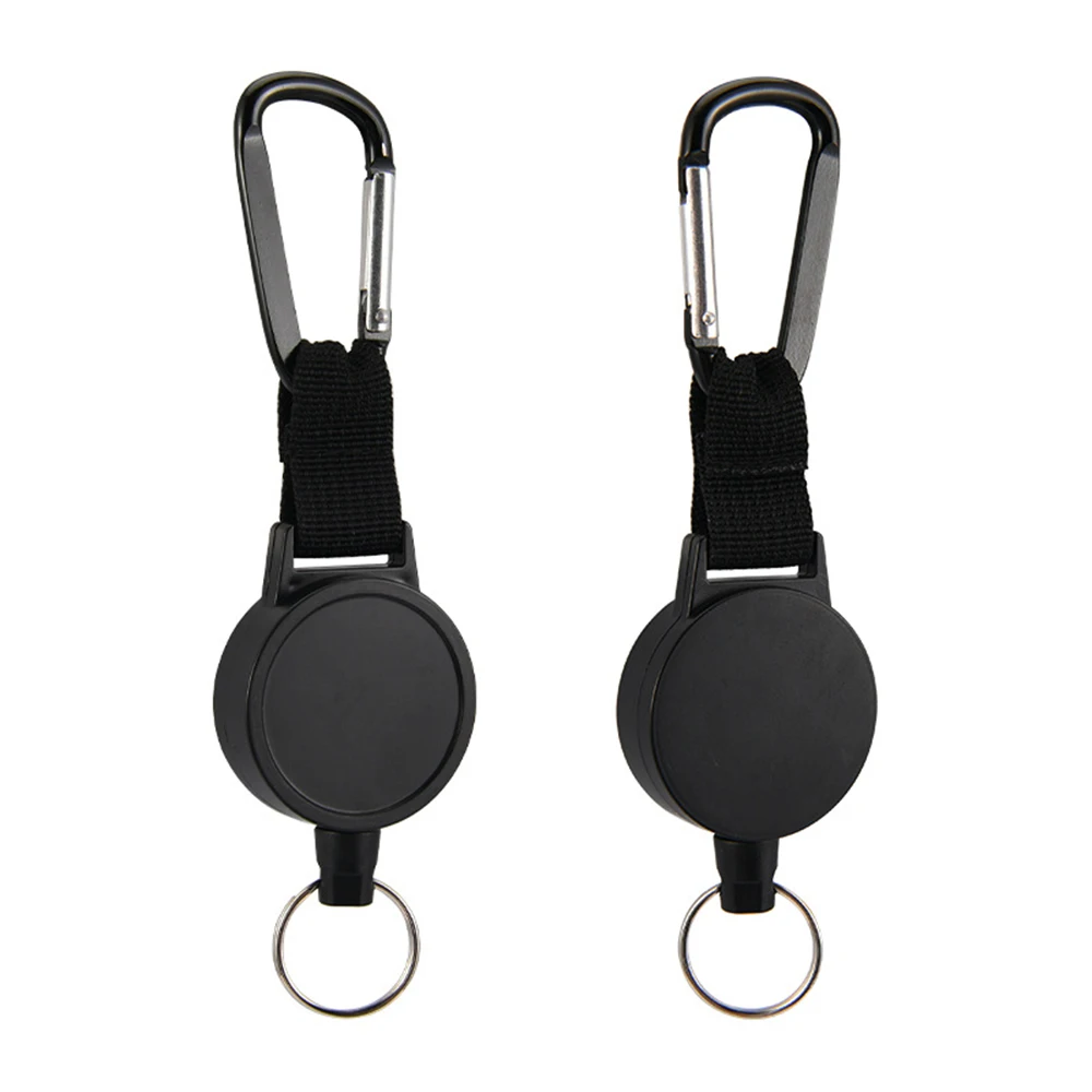 2 Pcs flat keychain outdoor frosted easy to pull buckle plastic circular mountaineering buckle anti lost keychain puller image 2