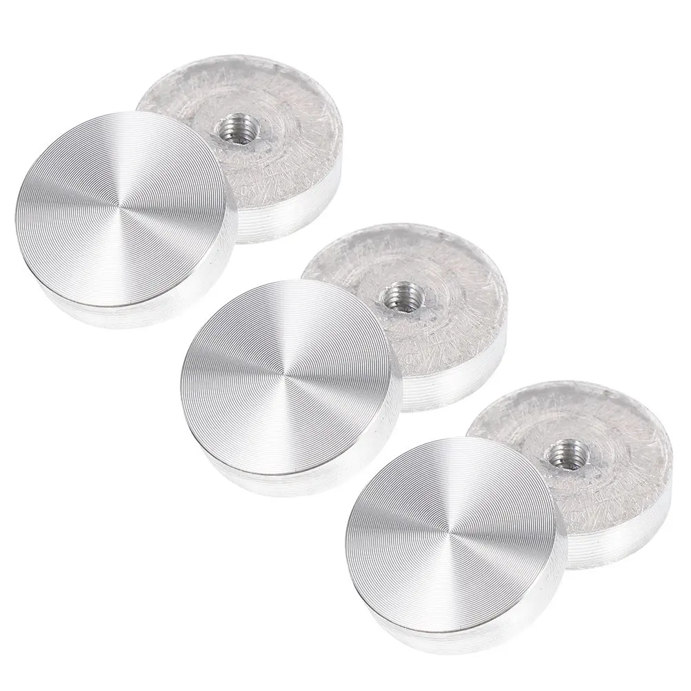 6Pcs Aluminum Alloy Circle Disc Glass Tops Adapter for Desk Coffee Table Dining Table Round Aluminum Discs Rust Free Corrosion