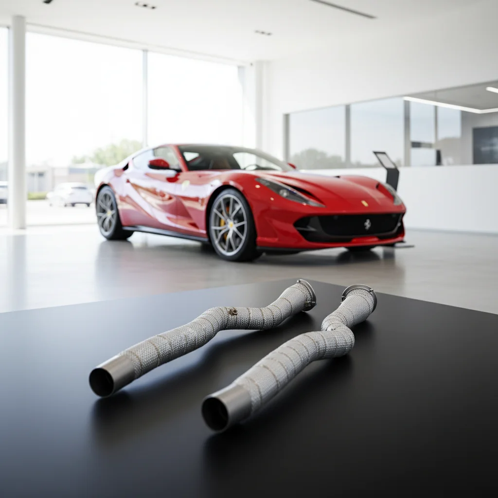 

Custom Header Downpipe For Ferrari 812 6.5L V12 2017-2020 Street Car With Heat Shield Stainless Steel Pipe Exhaust System