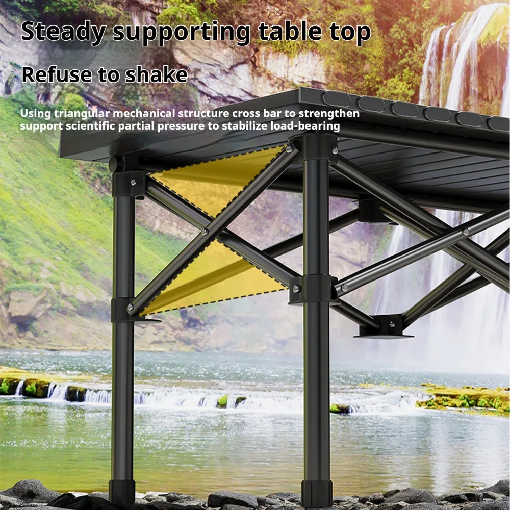 Camping Folding Long Table Outdoor Picnic Desk Travel Lightweight Egg Roll Tables With Carrying Bag Portable Beach Leisure Desks image 5