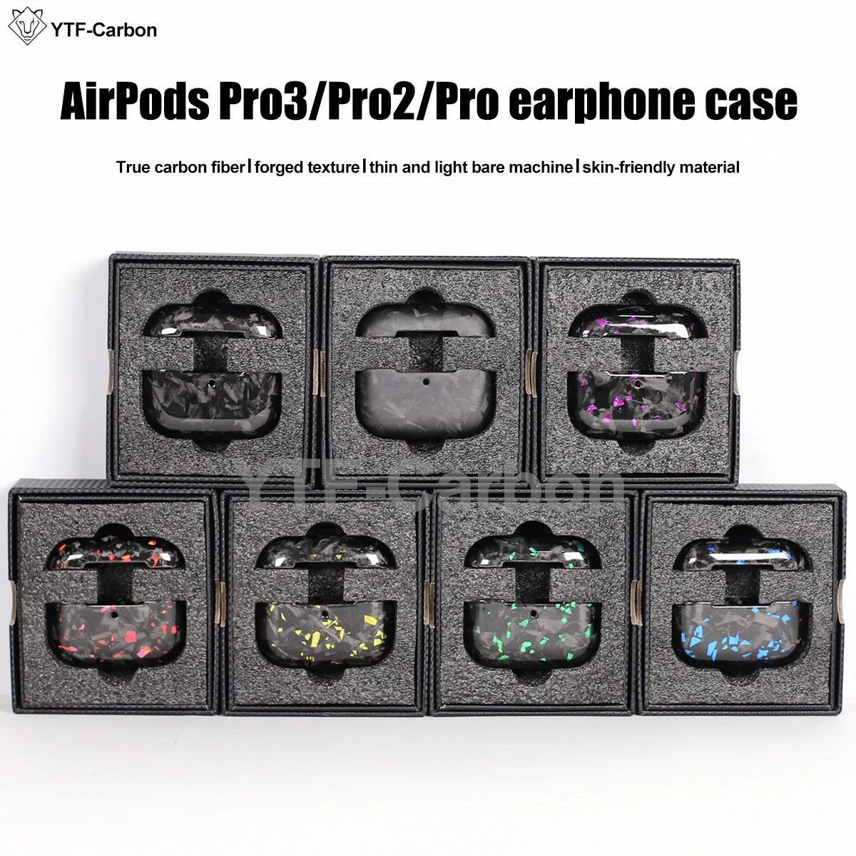 YTF-Carbon Carbonfaser-Hülle für AirPods Pro 3 Kabelloses Laden Bluetooth-Kopfhörer-Schutzhülle für AirPods Pro 2 Dünn und Leicht – Detail 7