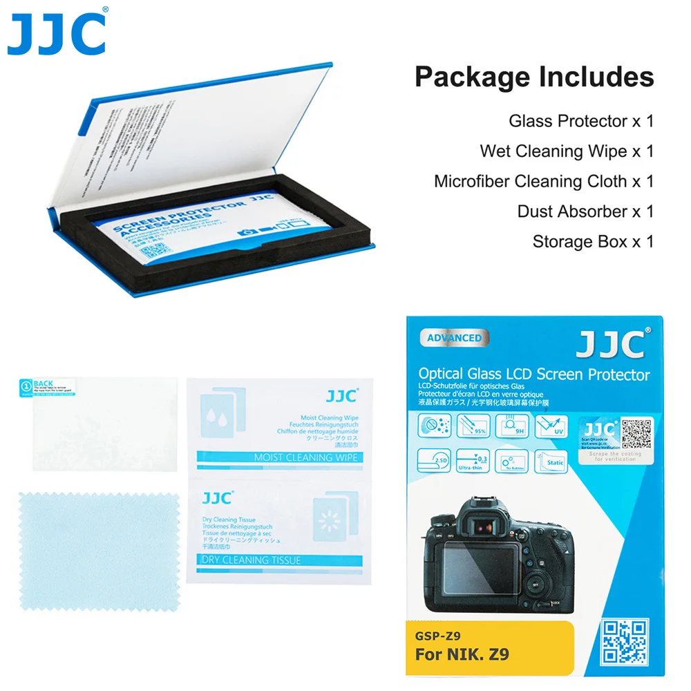 JJC Screen Protector for Nikon Z9 Tempered Glass 2.5D Round Edges LCD Screen Cover Holder for Nikon Z 9 Camera Accessories