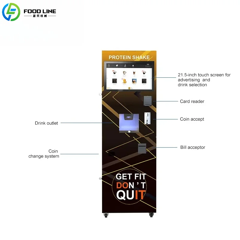 Customized Touch Screen Operate Standing Custom Smart Instant Coffee Vending Machine Cold Energy Drink with Mobile Payment