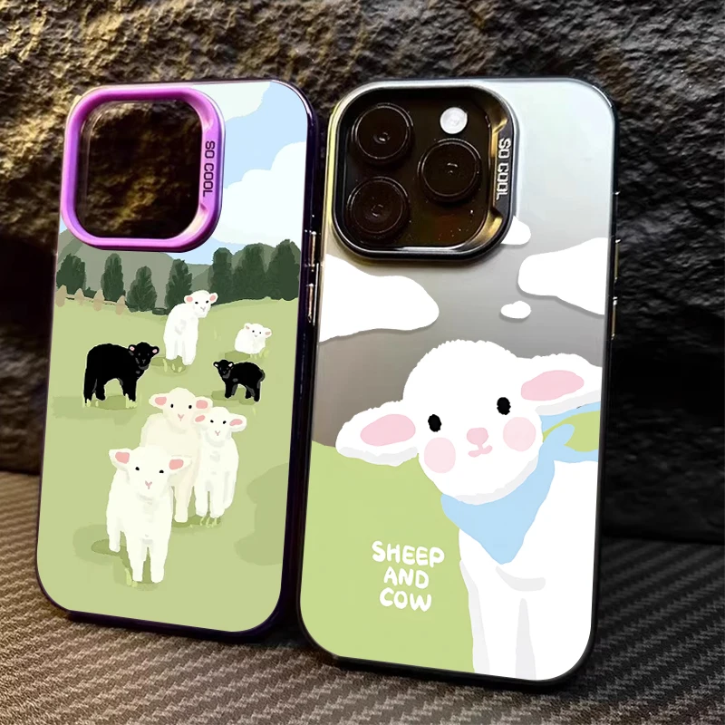 Cartoon Grassland Sheep PC Case for Xiaomi POCO X6 X5 X3 NFC F3 F4 GT F5 F6 M6 Pro 4G M5S C65 Mi 13T 12T 14 13 12 11 Lite 5G NE