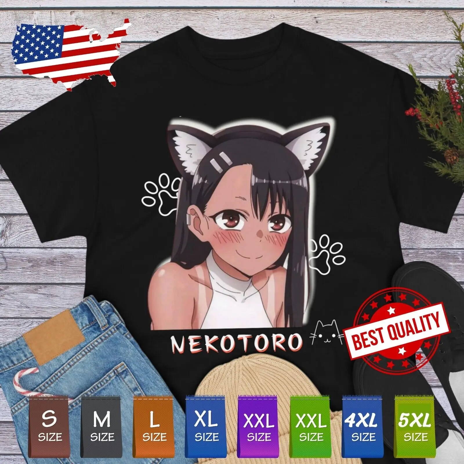 Waifu Nagatoro T Shirt Japanese Manga Anime Tee Cosplay Clothing Gambare Sempai