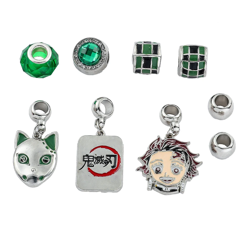 

10Pcs Demon Slayer Pendant Necklace Anime DIY Alloy Trend Clothing Necklace Jewelry Gift Accessories Cosplay