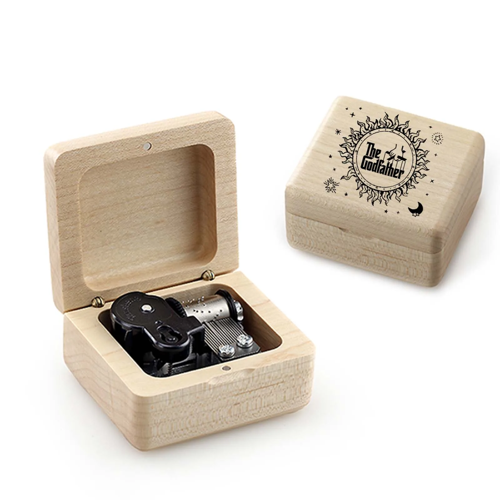 

SOFTALK The Godfather Solid Wood Theme Music Box Birthday, Christmas, Valentine's Day Gifts Can Be Customized and Carved