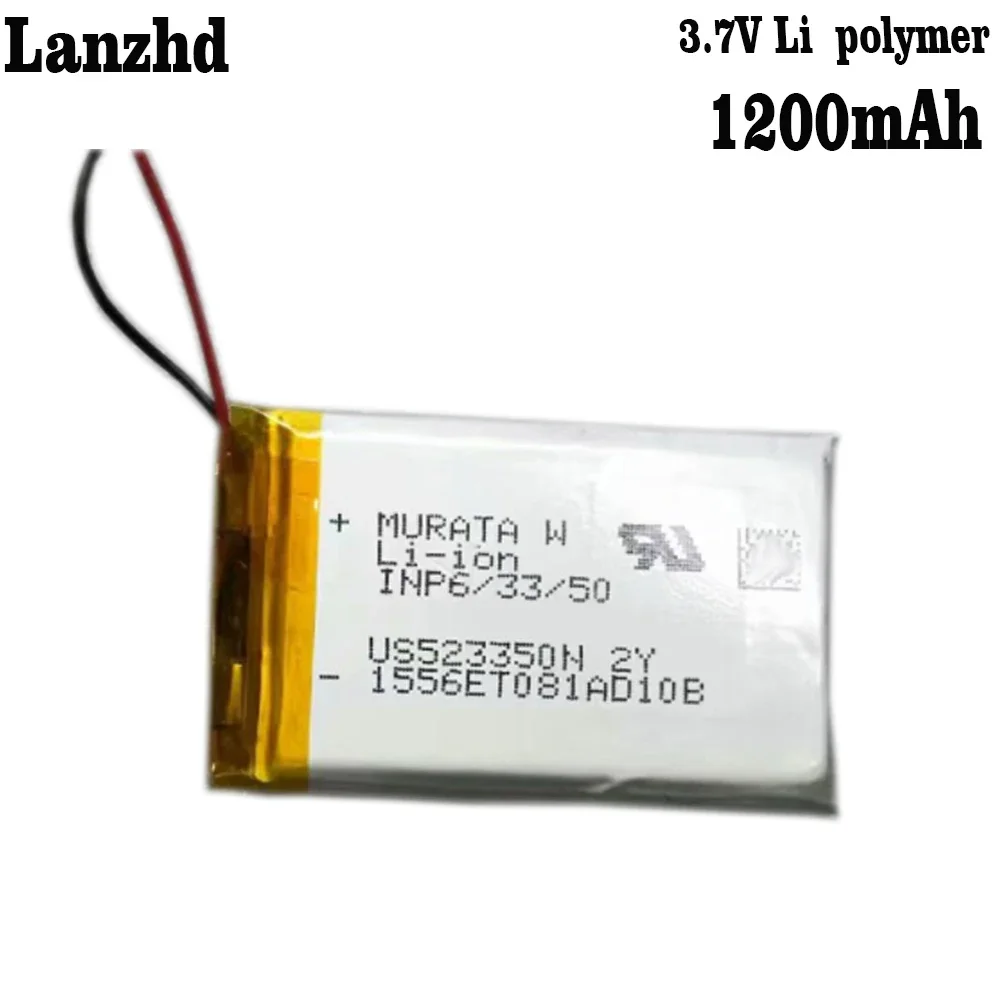 1-12pcs 523350 3.7V 1200mAh Li Polymer Li-po li ion Battery For medical device monitoring instrument laser code printer Mp3 MP4