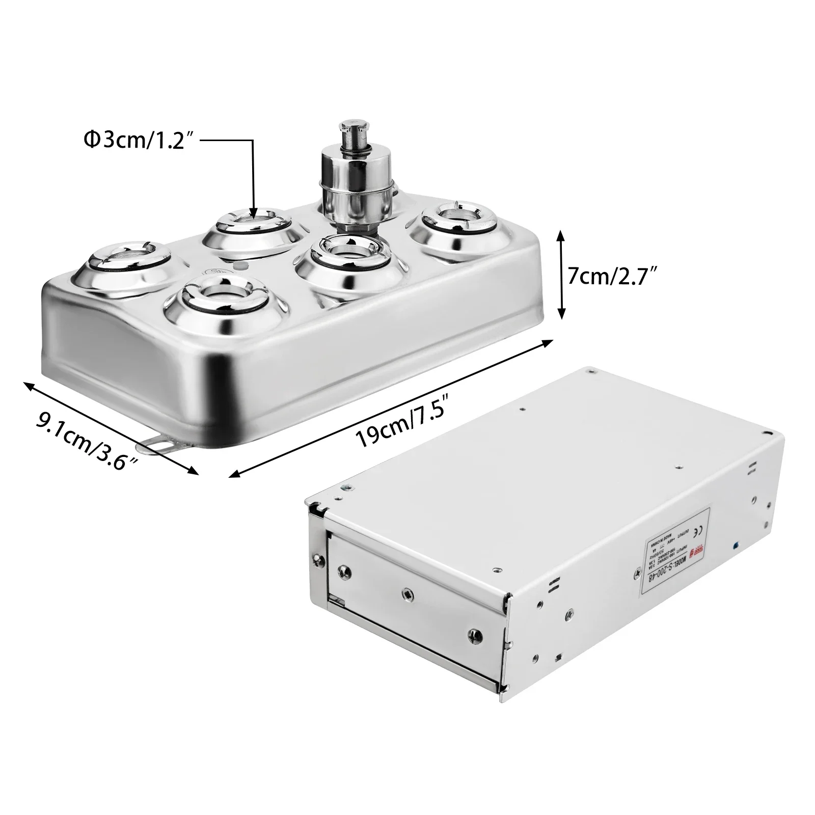 تيار مستمر 48 فولت جديد بالموجات فوق الصوتية البخاخة الصناعية 6 رئيس المرطب آلة الضباب 3 كجم/ساعة صانع ضباب بالموجات فوق الصوتية مبيد لحديقة بركة