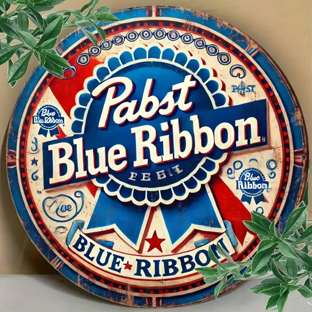 Pabst-letrero de estaño de Metal con cinta azul, decoración de pared Retro Vintage de 8x8 pulgadas para Pub, Bar, Man Cave