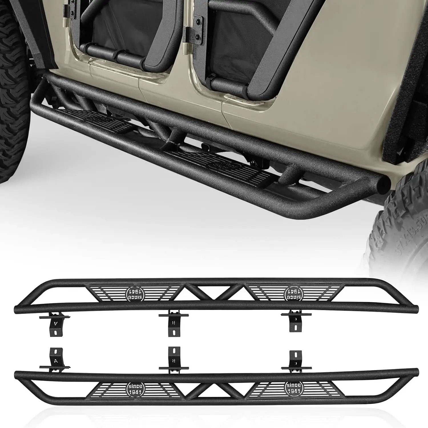 

Гладиаторские подножки, боковые слайдеры Nerf Bars для Jeep Gladiator JT Pickup Truck 2020 2021 2022 2023 2024 2025