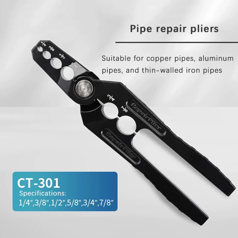 

CT-301 Устройство для закругления и закругления металлических медных трубок Плоскогубцы для ремонта гибки медной трубки Ремонтные плоскогубцы для холодильного инструмента