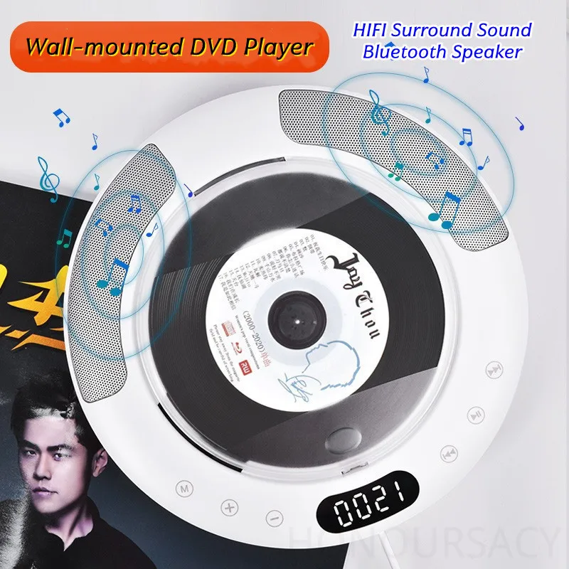 

Портативный настенный DVD-плеер Ретро CD-плеер HIFI объемный звук Bluetooth-динамик Встроенное FM-радио для USB AUX MP3-плеер