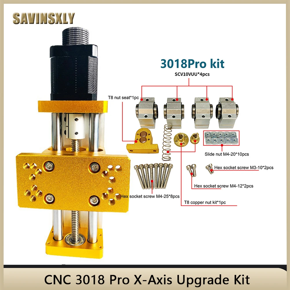 

CNC 3018 Pro X-Axis Upgrade Kit Suit CNC Router 3018 Pro / 3018 Plus with CNC Milling Machine Accessories Sliding Table.