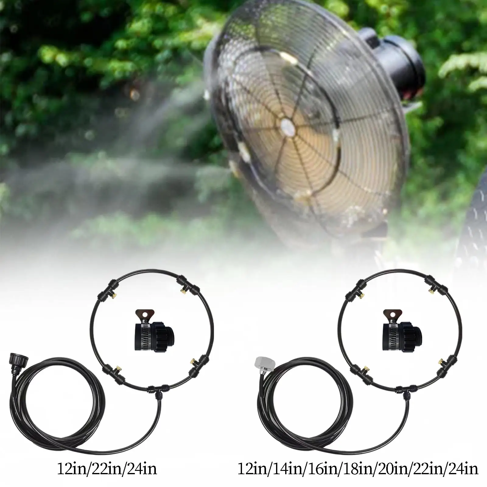 Kipas luar ruangan sistem pendingin kabut dengan adaptor