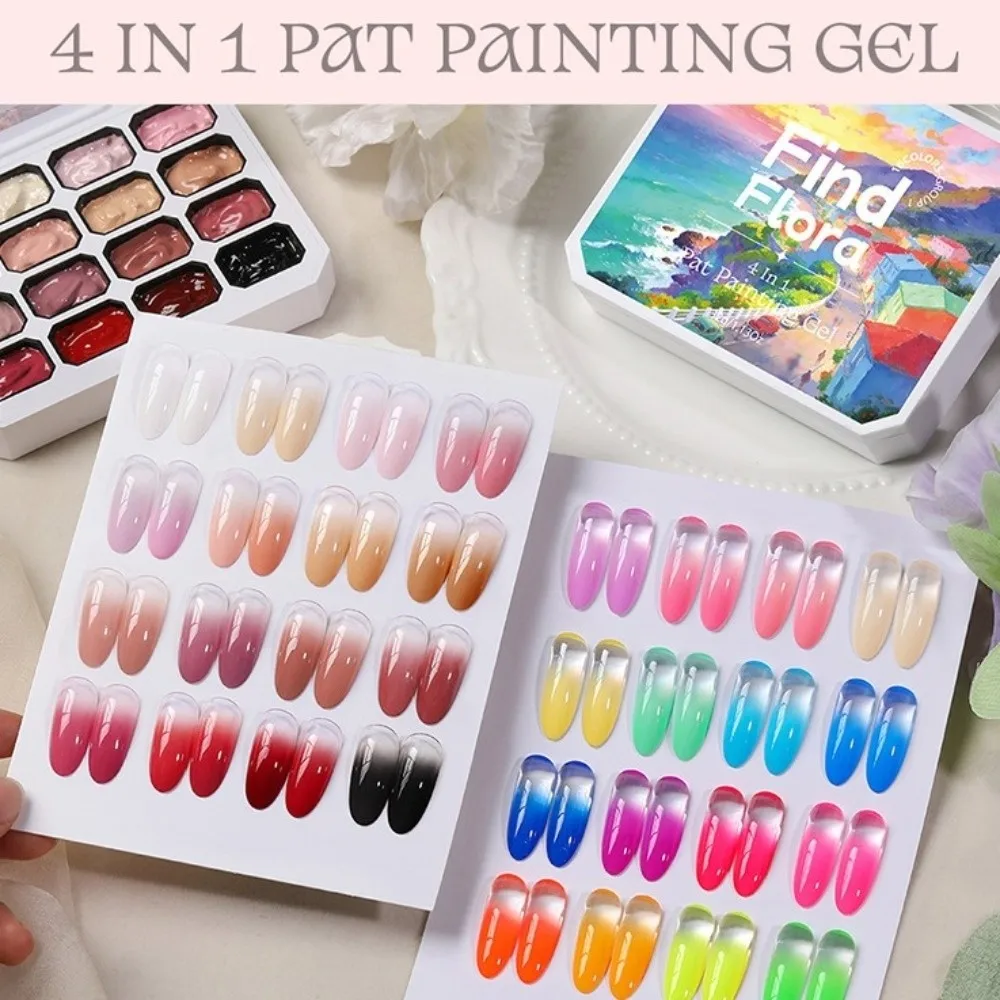Mini 4-in-1 Pat Ombre Gel-Nagellack, 16 Farben, für französische Maniküre, einfaches Gradient-Malen, Gel-Lacke, fester Farbgel, Geschenk – Detail 3