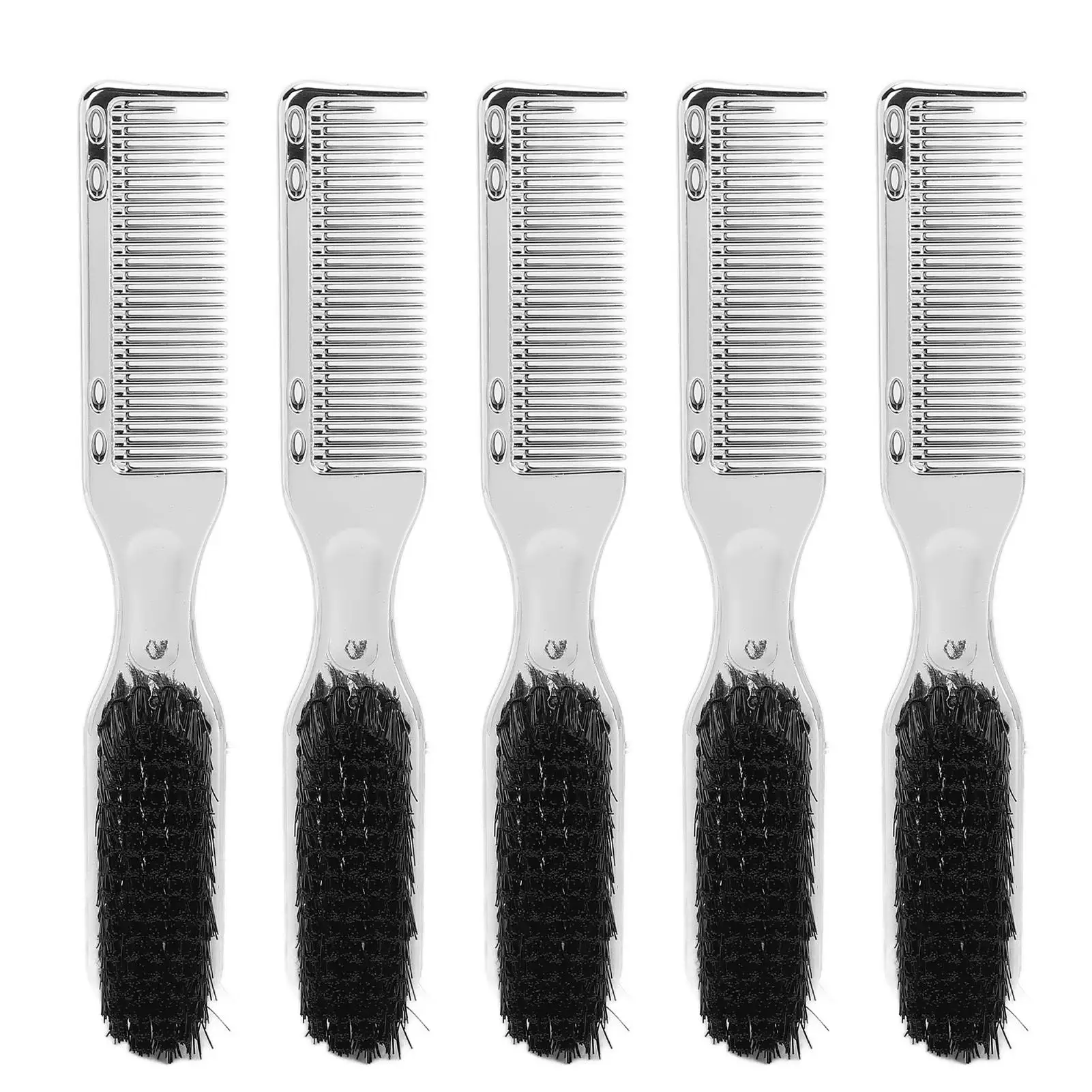 Portable Multi-Function Hair & Beard Comb - Light ABS Nylon Smoothing Tool in Silver for salon Use