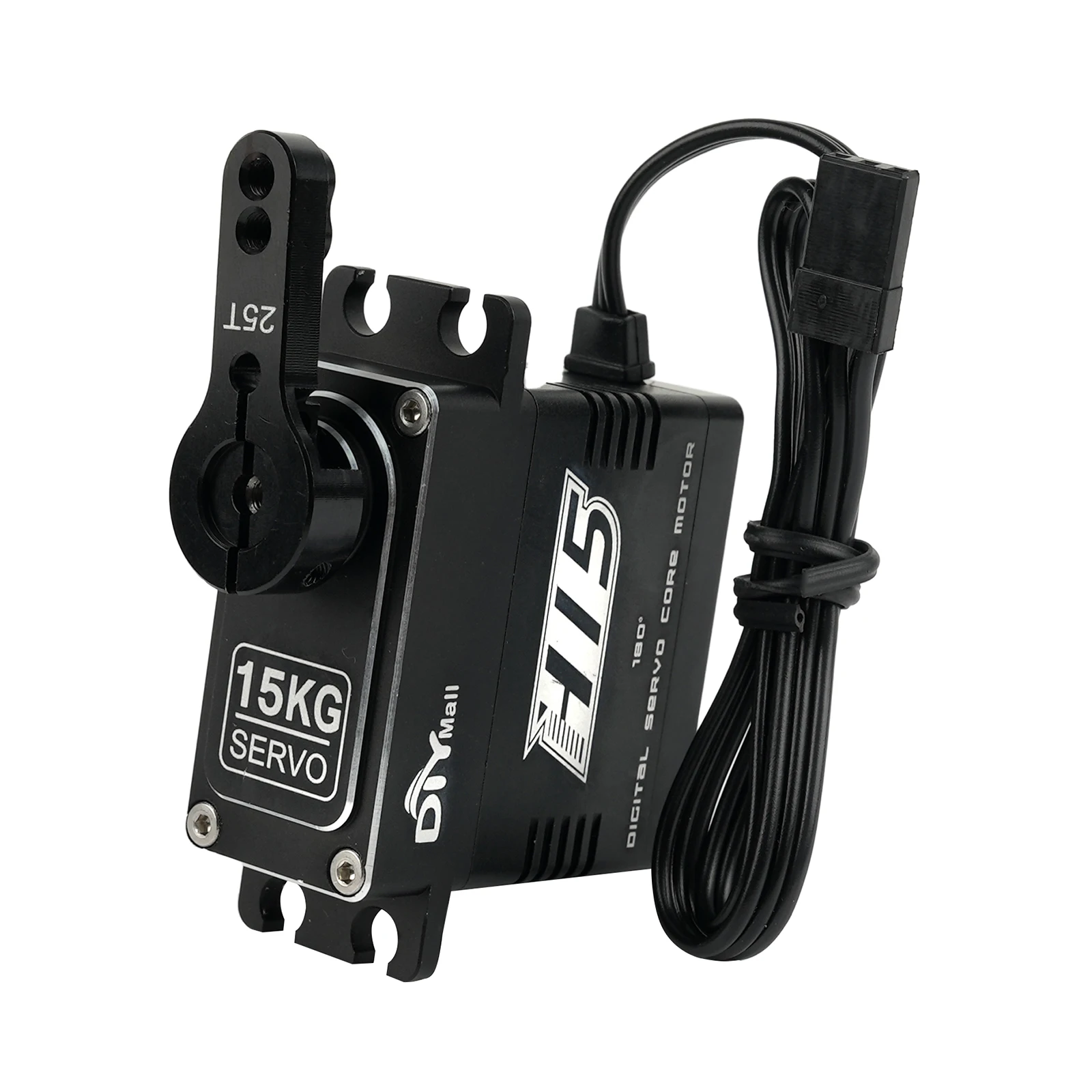 engrenagem completa 180 do metal do motor da escova de carbono do servo de 15KG Digitas do metal ° /270 ° /360 °   Servo DIY para peças de brinquedo de robô de helicóptero de carro RC