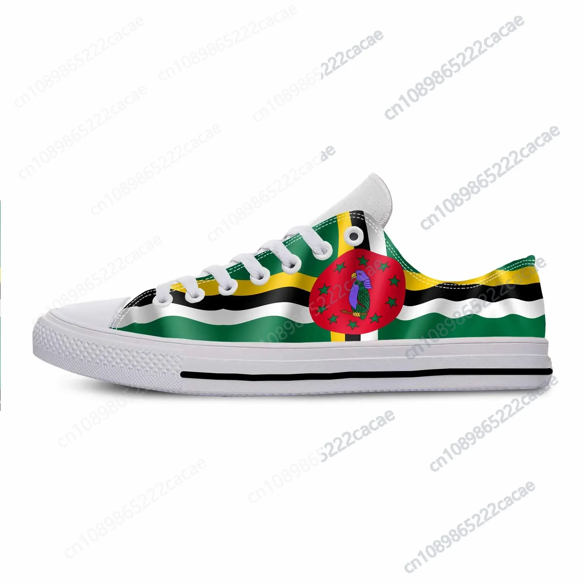 

Dominica Dominican Flag Patriotic Pride Cool Funny Casual Cloth Shoes Low Top Comfortable Breathable 3D Print Men Women Sneakers