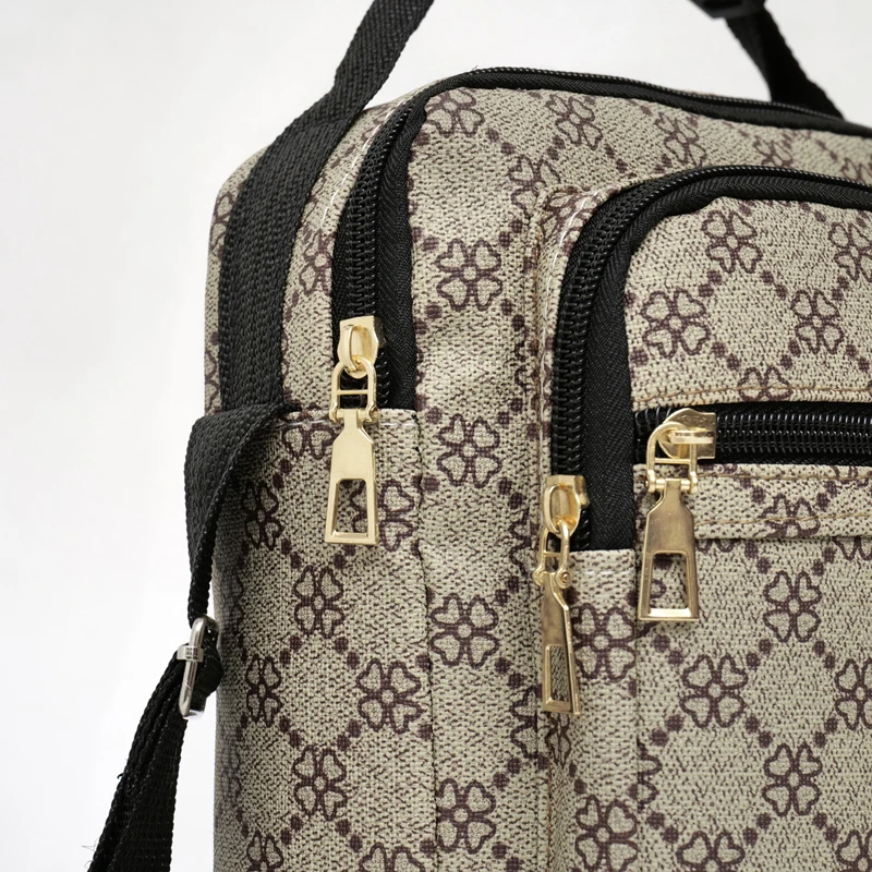 حقيبة كروس رجالية عصرية وعصرية جديدة حقيبة يد كاجوال وبسيطة متعددة الطبقات حقيبة كتف متعددة الاستخدامات صديقة للعمل