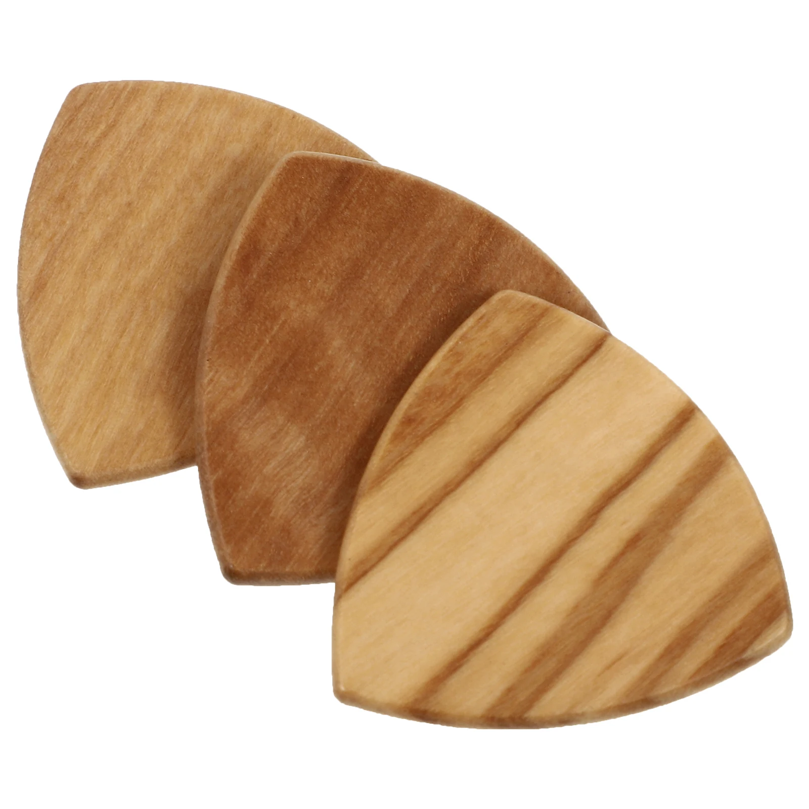 

3pcs Wooden Guitar Picks Natural Wood Color Durable Lightweight For Guitar Bass Ukulele Players Protective Instrument Plectrum