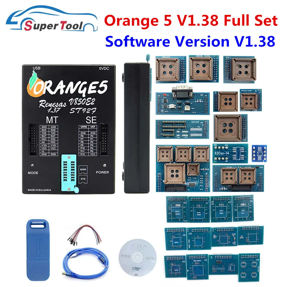 1.38 Best OEM Orange5 Full Adapters Orange 5 ECU Programming Device V1.34 Orange5 Plus Hardware+Enhanced Function ECU Programmer