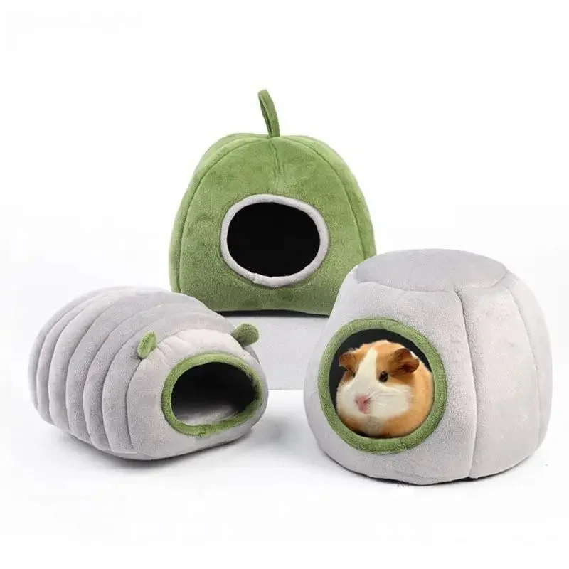 

Pet Cave Hamster Bed Super Warm Guinea Pig Cage House Cozy Hideout for Mini Hedgehog Bearded Rabbit Winter Pets Items