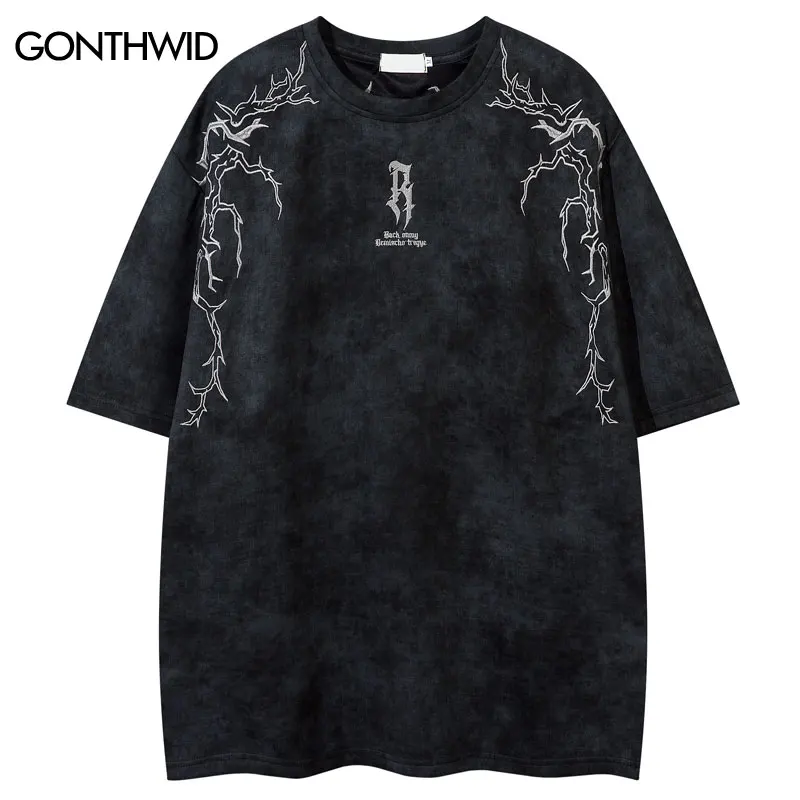 

Men Vintage Suede Tshirt Y2K Grunge Embroidered Oversized Punk Summer T-Shirt Streetwear Harajuku Hip Hop Casual Baggy Top