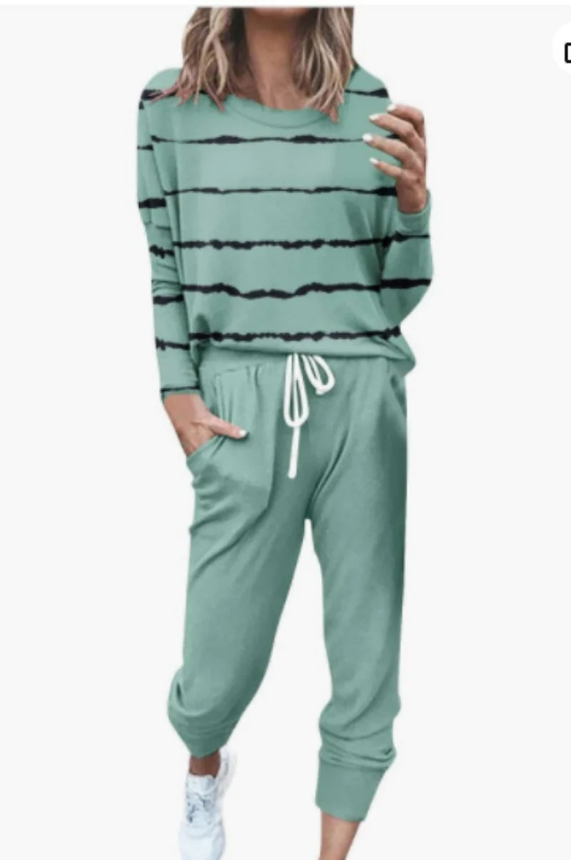 

Women's fashionable running long sleeved pants set casual wear women's jogging two-piece sports set