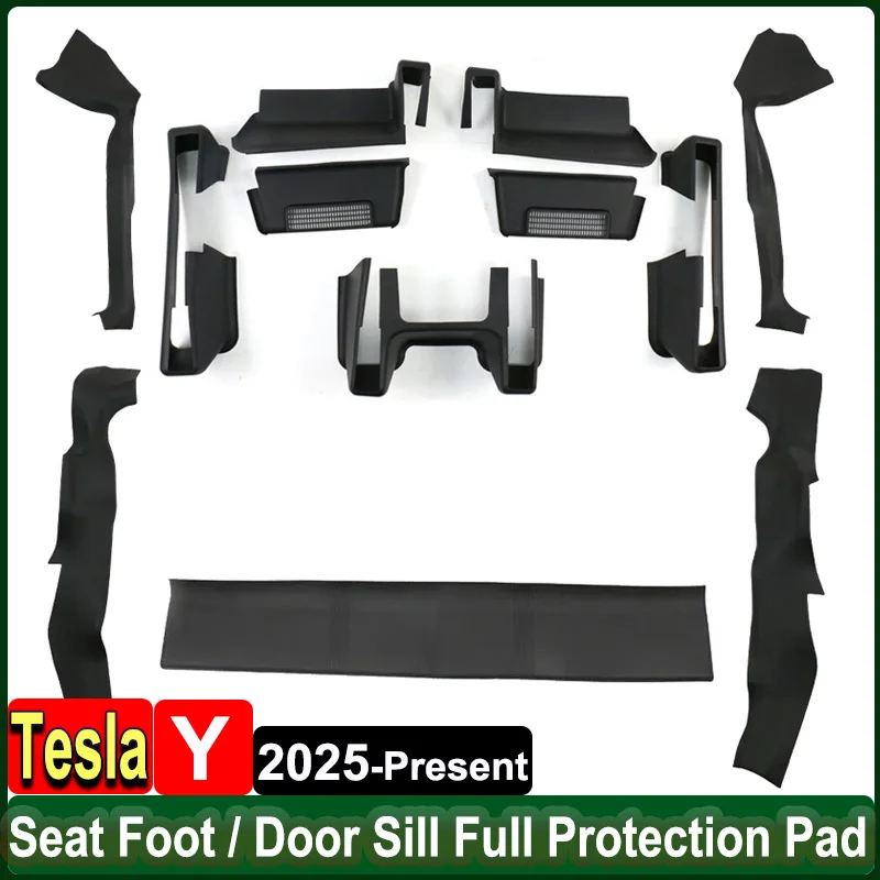 

for Tesla Model Y Juniper 2025 Full Protection Accessories Front Seat Rail Guard Sticker Rear Door Sill Protector Anti-kick Pad