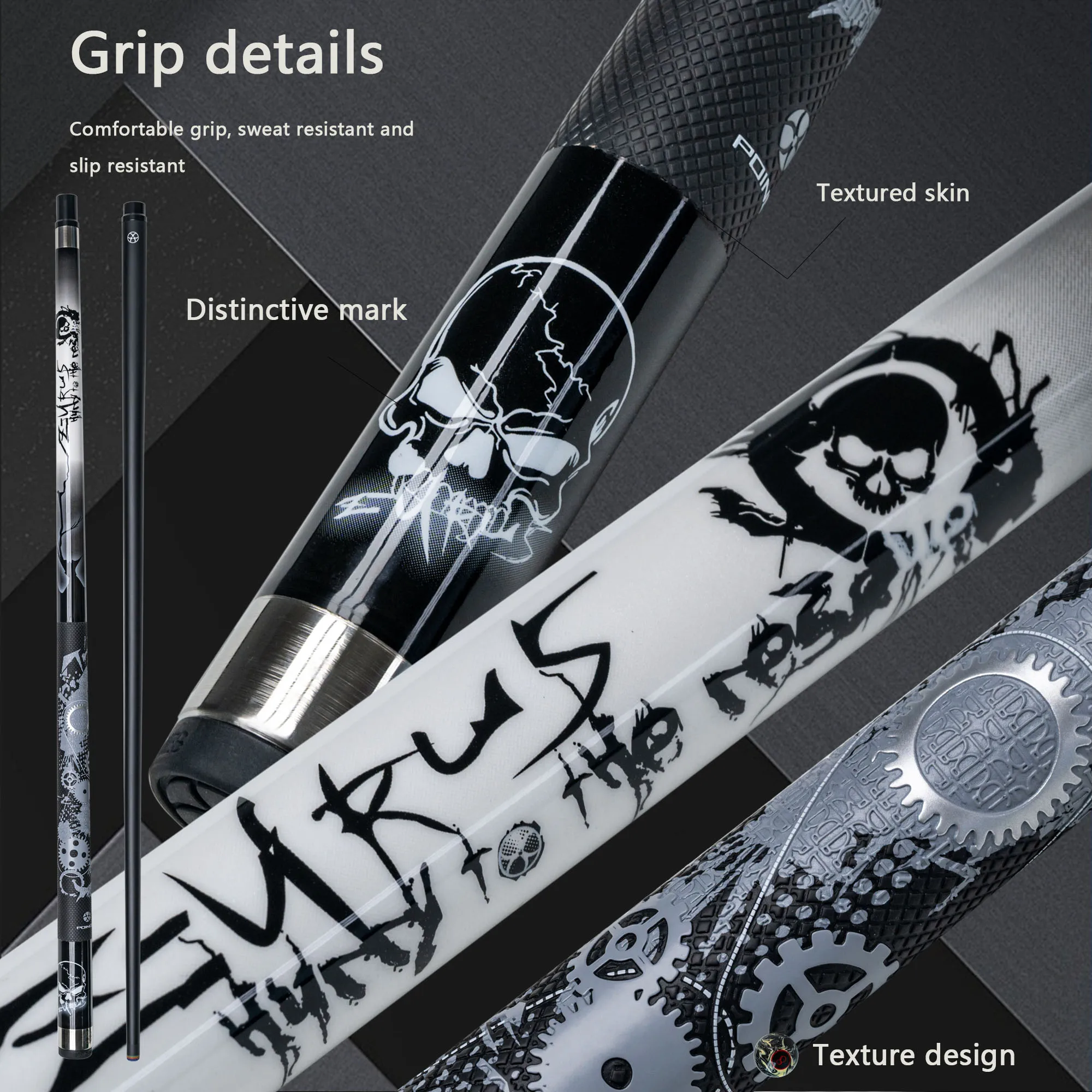 

Карбоновый кий для бильярда с наконечником 12 мм, многослойный, с радужным покрытием, быстросъемным соединением из нержавеющей стали и уникальной текстурой рукоятки.