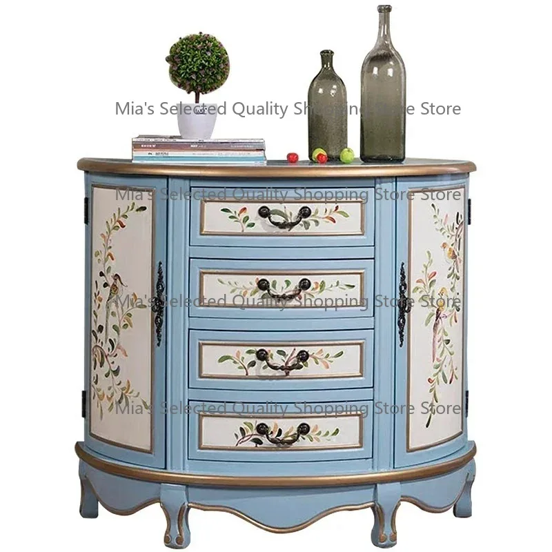 American Style Solid Wood Bucket Cabinet Bedroom Bed End Storage Foyer Screen Decoration Home Decor