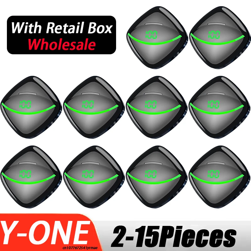 Y-ONE Headphones Bluetooth Earphones Wireless Headset Mini Earbuds Wholesale Men Women Smart Display Microphones 2024 PK M90 Pro