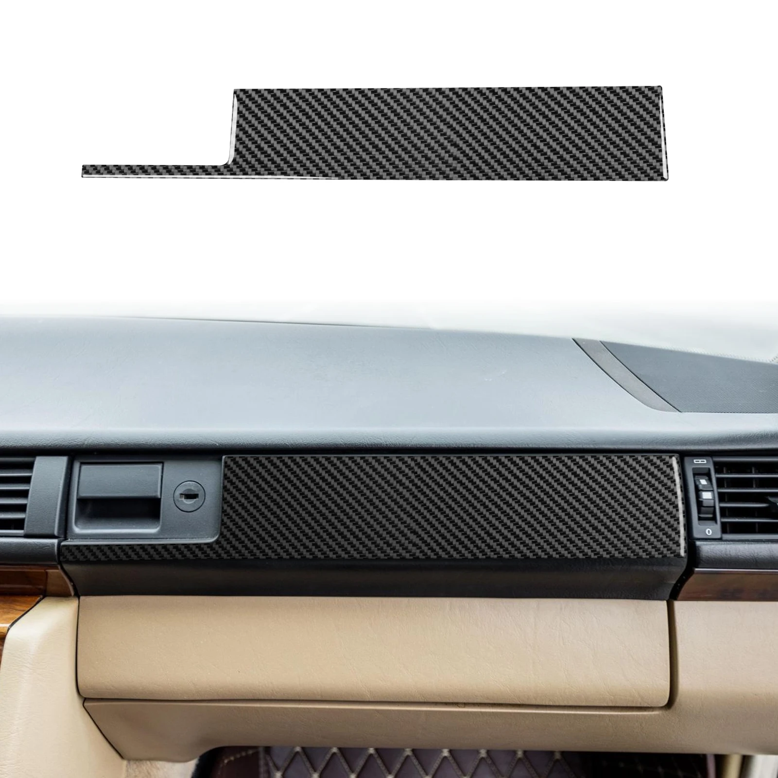 For Mercedes-Benz E Class W124 1985--1996 Carbon Fiber Passenger-Side Dashboard Car Interiors Accessories Decorations Stickers