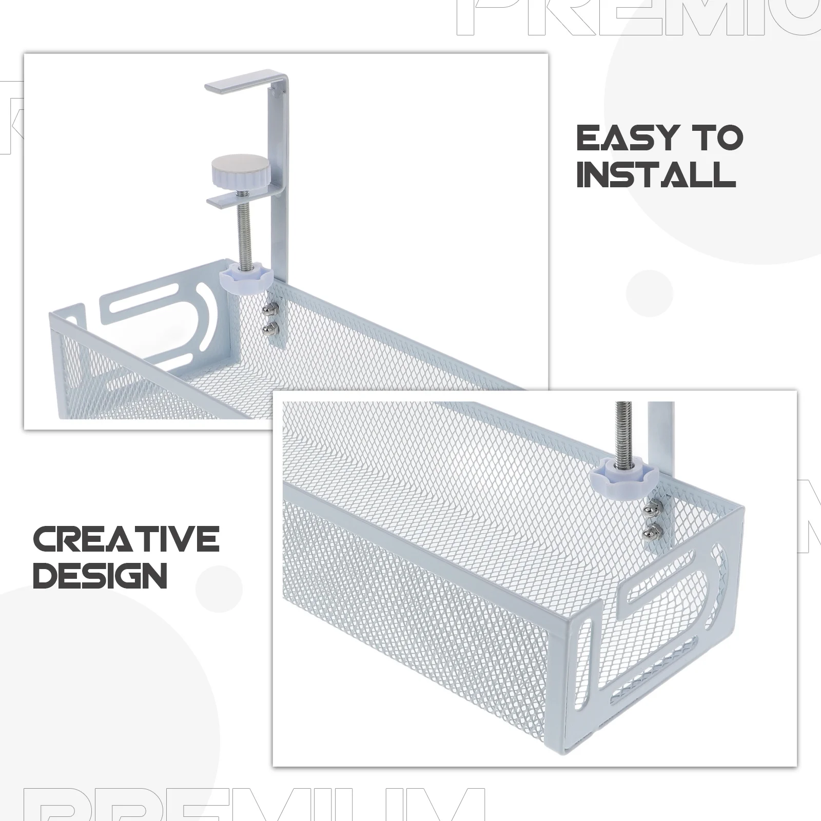منظم كابلات المكتب تحت الطاولة، صينية إدارة الأسلاك، حجم صغير، سهل التركيب، حارس سلك مرتب لمنطقة العمل، منظم سلك المكتب