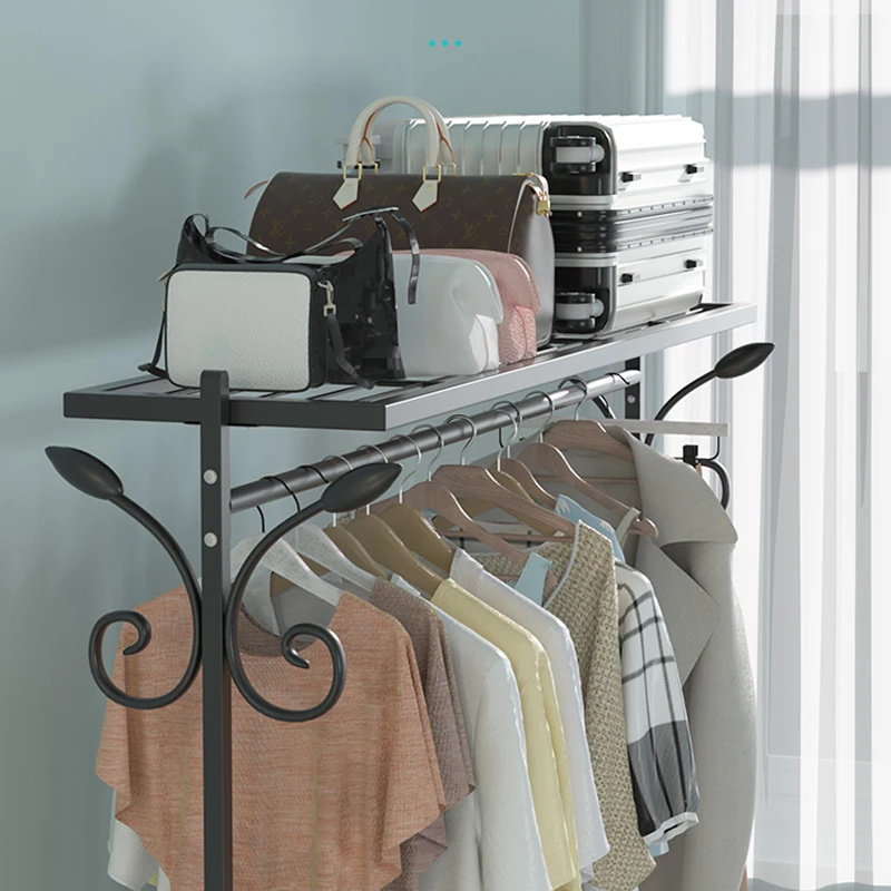 Large Design Floor Coat Rack Nordic Stand Single Hallway Space Saver Clothes Rack Children Metal Perchero Pie Room Furniture