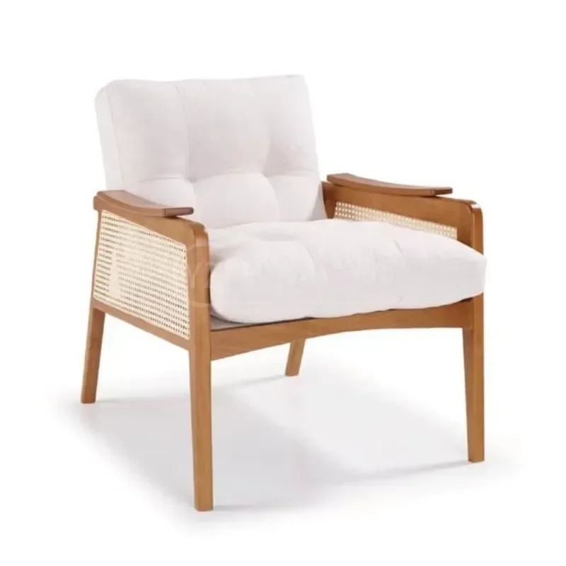 

XK New Chinese Minimalist Home Living Room Solid Wood Rattan Sofa Chair Hotel Club Conference