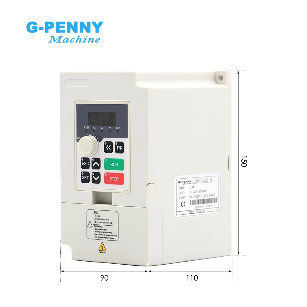 G-Penny Machine110v / 220v 1.5kw VFD Variable Frequency Drive 2.2kw Inverter Motor Speed Control 0-1000Hz  Frequency