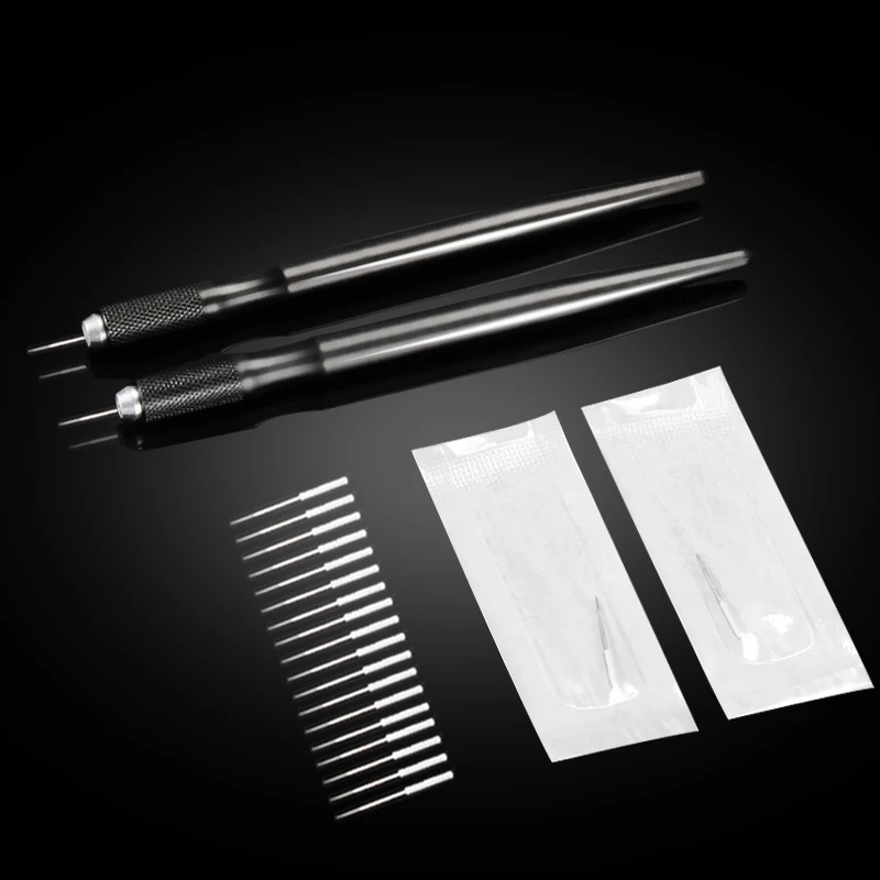 10/50/100pcs Round Needles Microblading Needles 3RL 5RS Permanent Makeup Blade Shading Fog Eyebrow Tattoo Needle for Manual Pen