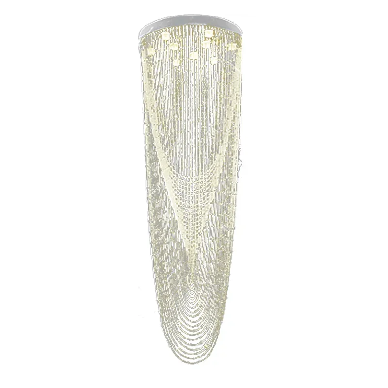 Lustre long d'escalier duplex de Villa, éclairage créatif moderne en cristal, lustre