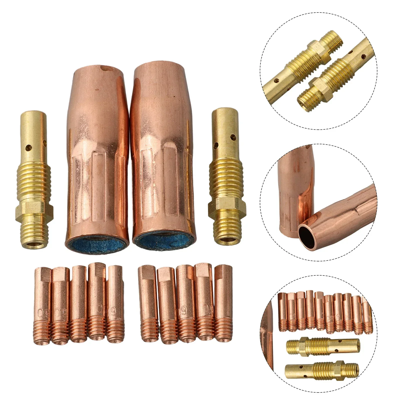 

14Pcs MIG Welding Kit Protective Mouth Rod 0.035" 0.9mm For Lincoln 100L Contact Tip Gas Diffuer Nozzle Welding Torch