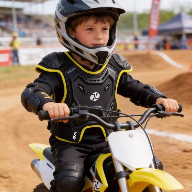 

Детская мотоциклетная защитная куртка JCAA с защитой спины и груди/наколенники и налокотники для защиты от падений при езде на велосипеде, баланс-байке, квадроцикле для подростков