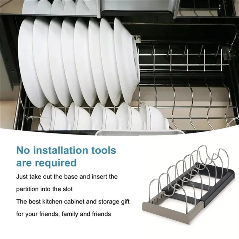 1PC Pot Storage Rack Dishes Dry Draining Rack Household Pot Cover Holder Stainless Steel Storage Rack Kitchen Accessories