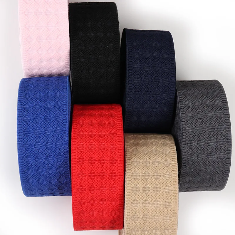 40mm Mini Plaid Thickened Elastic Colored Rubber Elastic DIY Handmade Skirt, Pants, Suspenders, Tops, Belt Accessories 2 yard