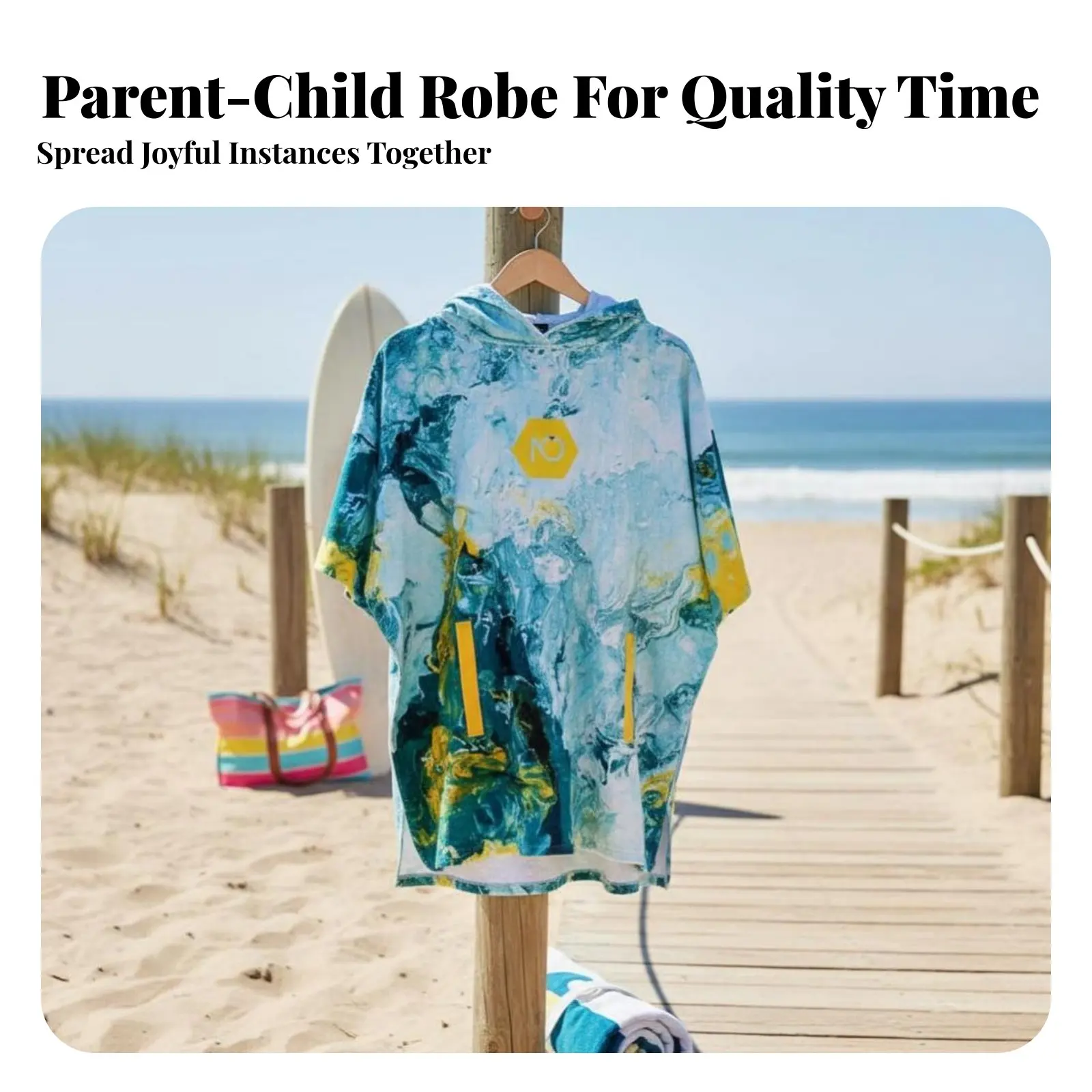 

Quick Dry Towel Robe Poncho, Family Changing Cape, Absorbent for Swimming, Surfing, Beach