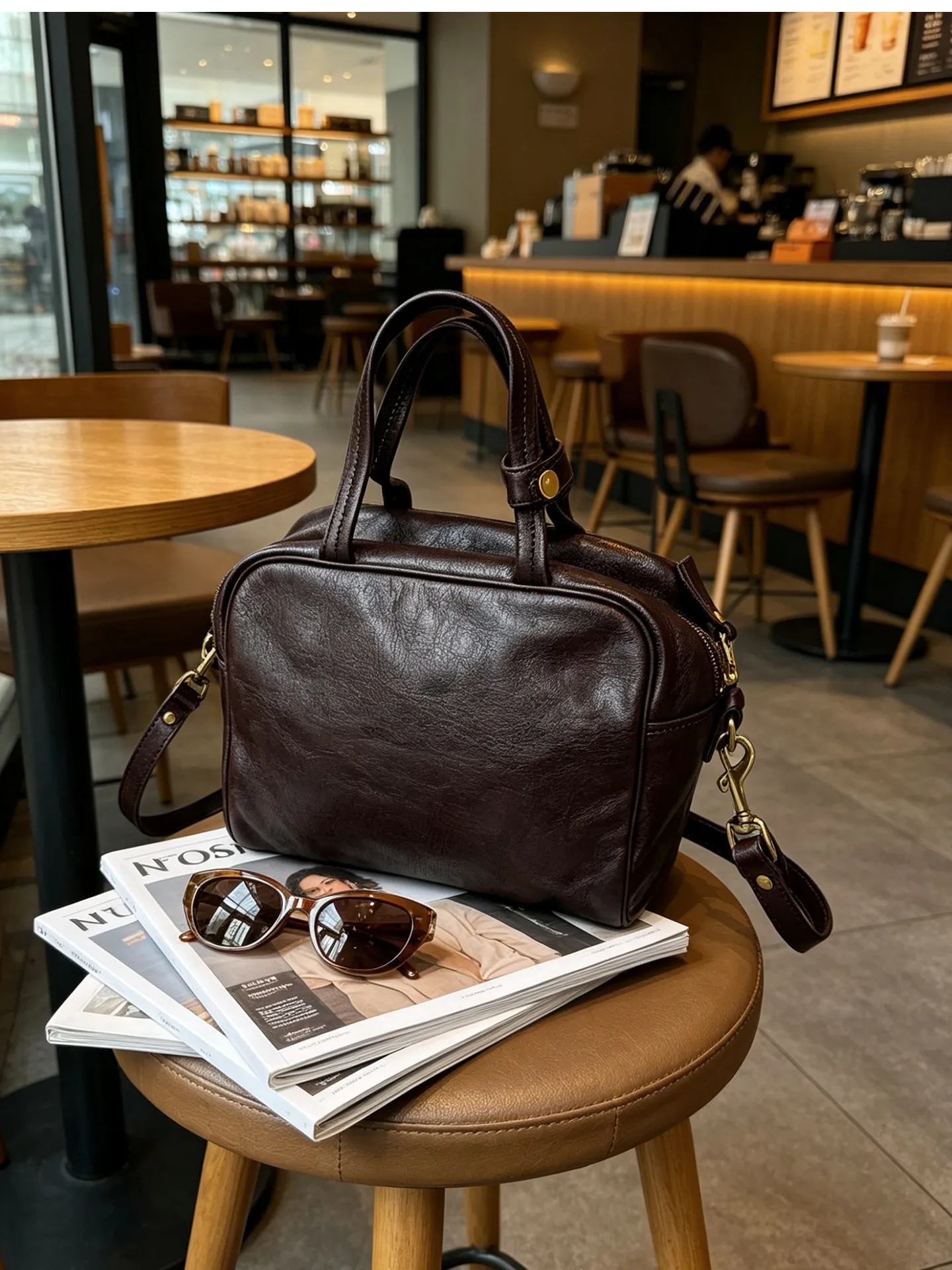 Handgefertigte Organizer-Handtaschen aus echtem Naturleder für Damen, luxuriöse Alltags- und Partytaschen, hochwertige Schultertaschen aus echtem Leder für Frauen. – Detail 4