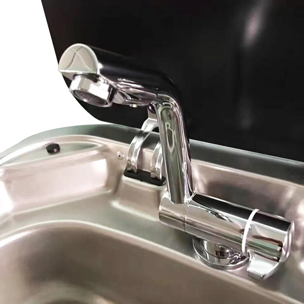 360 ° صنبور دوران لقافلة RV، صنبور مياه مطلي بالكروم بمقبض واحد RV 360 ° مرفق داخلي لقافلة الصنبور الدوار #6
