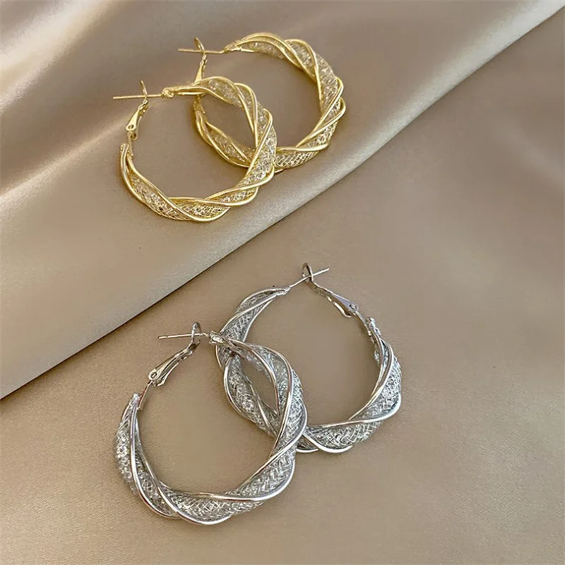 Minority Design Wrapped Metal Earrings For Women Korean Personalized Earrings image 6